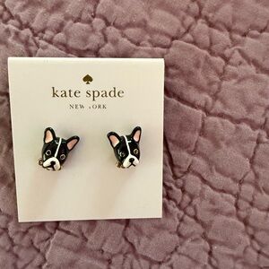 Kate Spade Black and White Dog Earrings